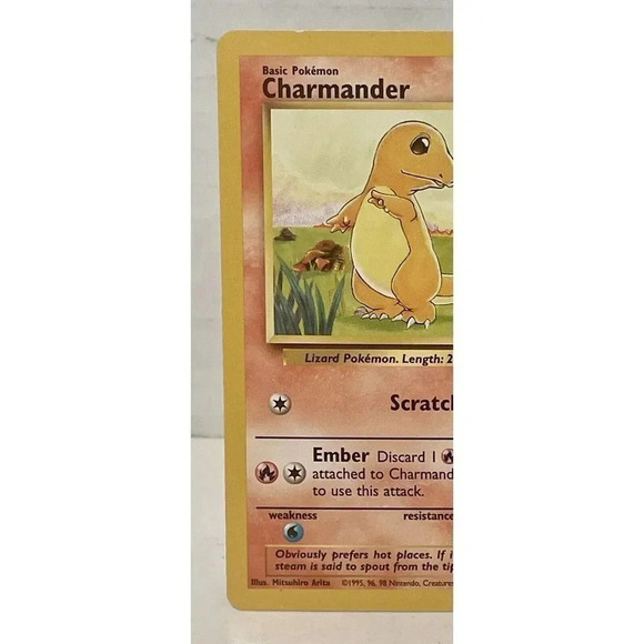 Charmander 46/102 Non Holo 1999 Pokemon Card Base Set Authentic Vintage‎ LP NM - Picture 2 of 6